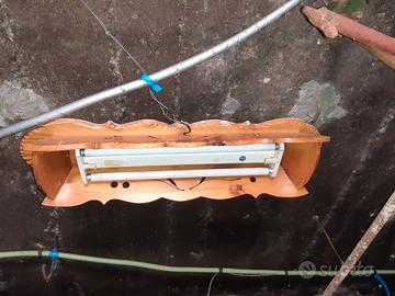 Lampadario legno da soffitto vintage montagna