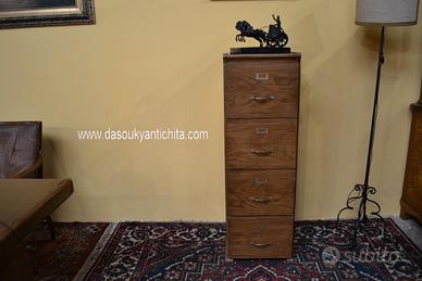 Schedario a quattro cassetti in rovere chiaro