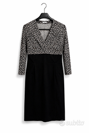 Abito donna fantasia maculata con gonna nera