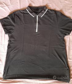 Polo Bonprix XXL nera con zip sul collo