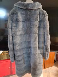 giacca di pelliccia grigio_azzurra tg 40/42