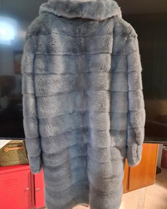 giacca di pelliccia grigio_azzurra tg 40/42