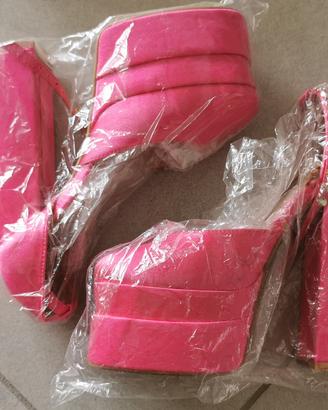 Scarpe platform fuxia