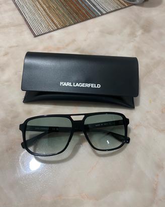 Occhiali da sole grafuati con lenti sfumate verdi