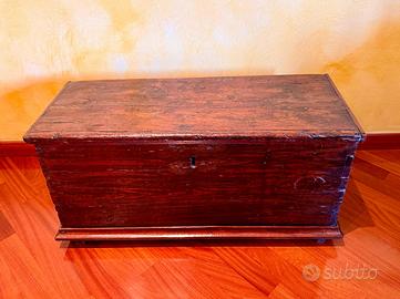 Cassapanca antica in legno massello fine ‘800