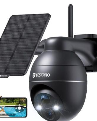 YESKANO Telecamera Wi-Fi Esterno 2K Senza Fili Con