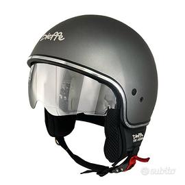 CASCO DIEFFE TITANIO OPACO CON VISIERINO SPECCHIAT