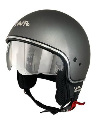 CASCO DIEFFE TITANIO OPACO CON VISIERINO SPECCHIAT