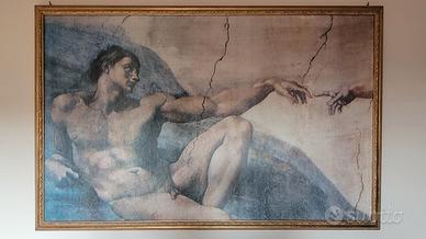 Riproduzione "Creazione di Adamo" su tela