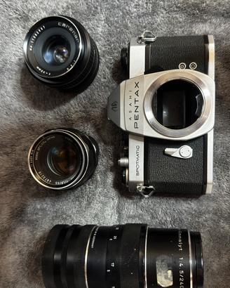 Fotocamera Asahi Pentax Spotmatic + 3 Obiettivi
