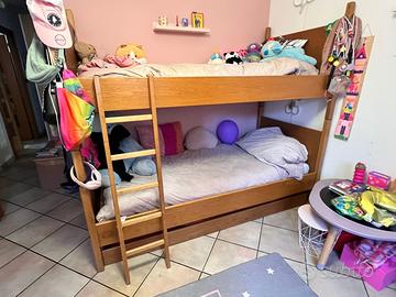 Letto a castello puro legno massello