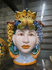 testa singola in ceramica di Caltagirone 