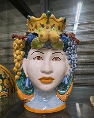 testa singola in ceramica di Caltagirone 