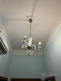 Lampadario cristallo a tre luci