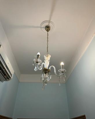Lampadario cristallo a tre luci