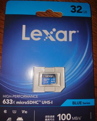 3 schede microSDHC Lexar da 32 GB nuove