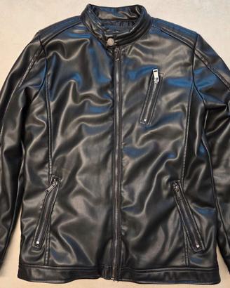 Giubbotto in pelle nero Guess ragazzo 14 anni