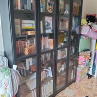 Librerie Billy Ikea nere con ante in vetro 