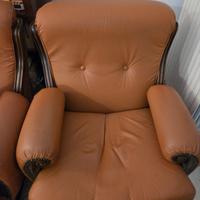 Poltrone in vera pelle color cognac