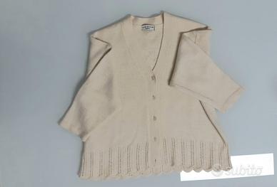 Cardigan vintage Vis à Vis by Byblos bianco panna