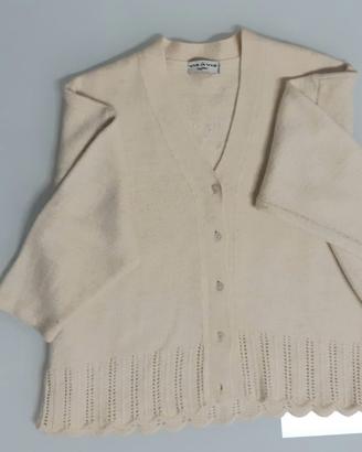Cardigan vintage Vis à Vis by Byblos bianco panna