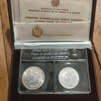 Lotto dittico 500 e 1000 lire argento San Marino
