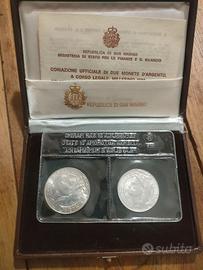 Lotto dittico 500 e 1000 lire argento San Marino