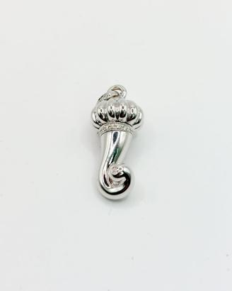 Ciondolo cornetto oro 18 kt diamanti Chantecler