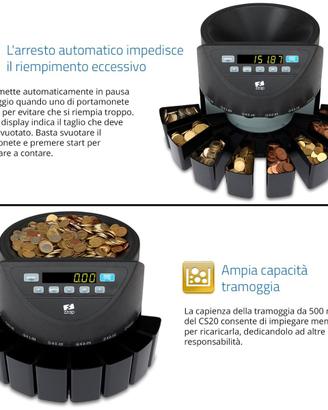 Macchina Contamonete e Selezionatrice ZZap CS20 (E