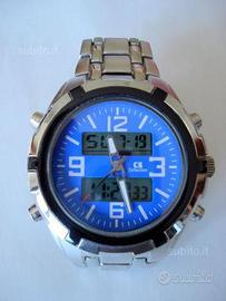 Orologio acciaio dual time crono CS Collection new