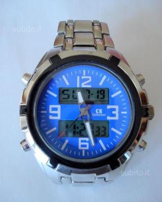 Orologio acciaio dual time crono CS Collection new