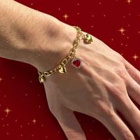 Bracciale da donna dorato con cuore San Valentino