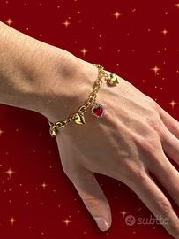 Bracciale da donna dorato con cuore San Valentino