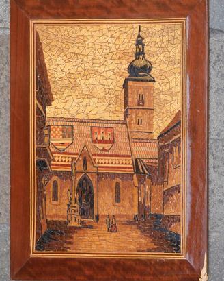 Quadro in mosaico ligneo di San Marco a Zagabria