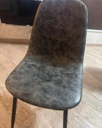 Set sedie di pelle da 4
