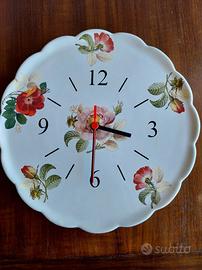 orologio in ceramica dipinto a mano