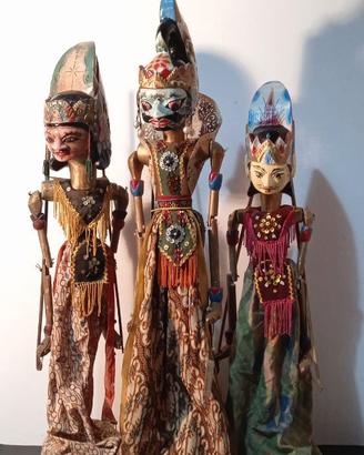 Tre marionette Wayang Golek - Indonesia