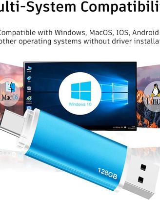 USB C128GB 2.0,PenDribe USB, OTG Pennetta USB /C