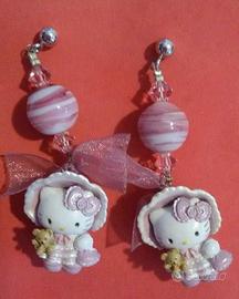 ORECCHINI HELLO KITTY vere pietre dure,swarovski,
