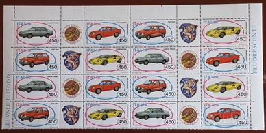 Quartina francobolli Automobili 2ª emissione 1985