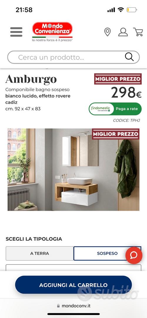 Mobile bagno Mondo Convenienza APPENA COMPRATO - Arredamento e Casalinghi  In vendita a Napoli