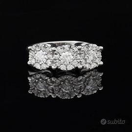 ANELLO CATTLEYA TRILOGY ORO 18 KT DIAMANTI 0.91 CT