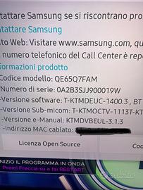 Smart tv samsung qled 65 pollici