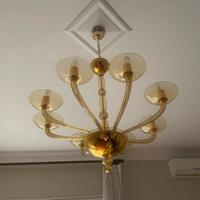 Lampadario murano color ambra