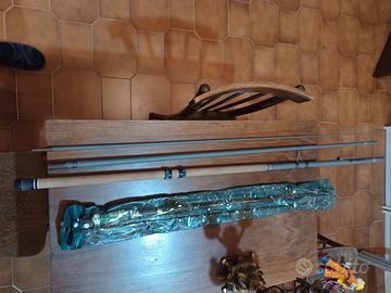 canna pesca vintage  garbolino con filo interno
