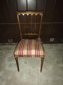 Sedie VINTAGE in legno e seduta STOFFA imbottita