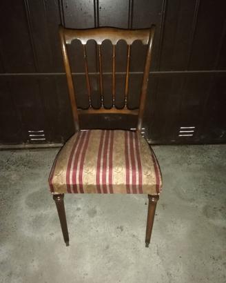 Sedie VINTAGE in legno e seduta STOFFA imbottita