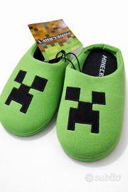 Pantofole Minecraft Creeper verdi bambino
