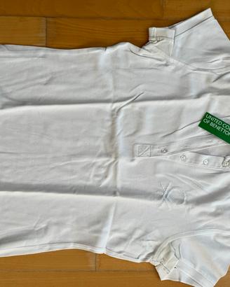 Polo originale Benetton colore bianco taglia s