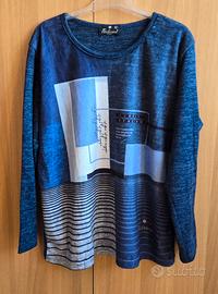 Maglia Calda Blu Melange